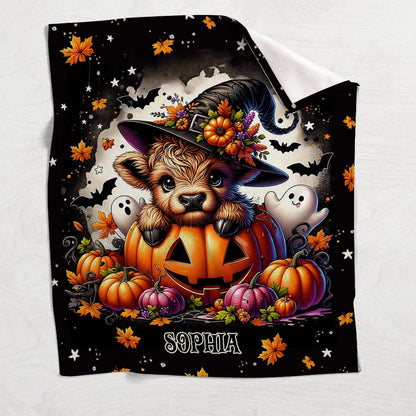 Spooky Little Baby Cow - Personalized Blanket