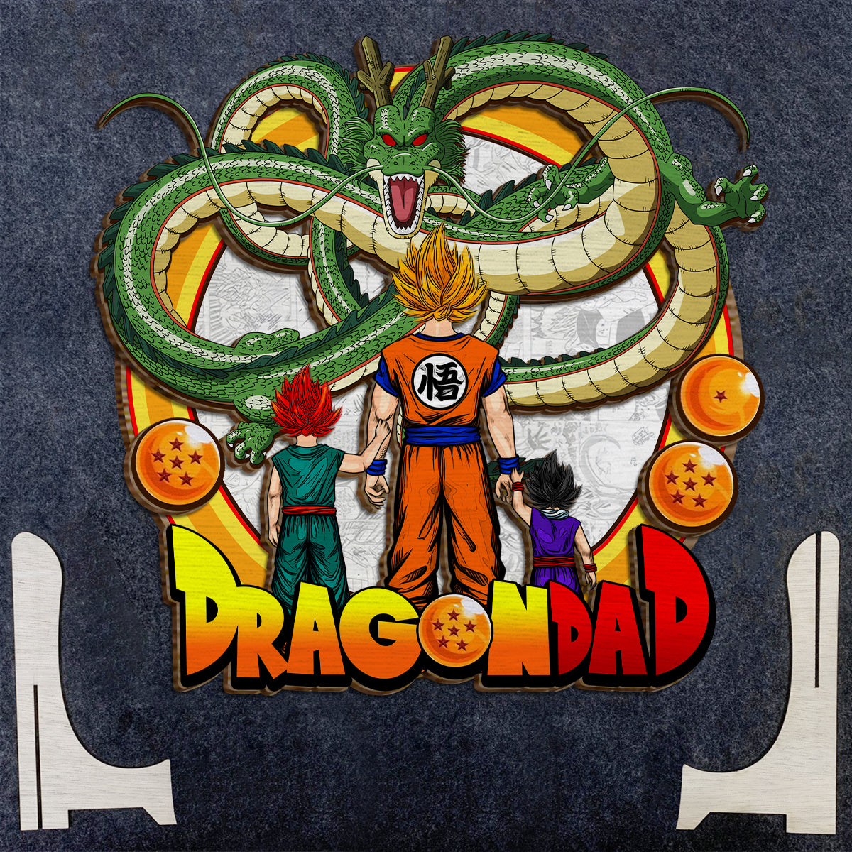 Dragon Dad - Personalized Father 2 Layered Wood Sign / Wood Plaque