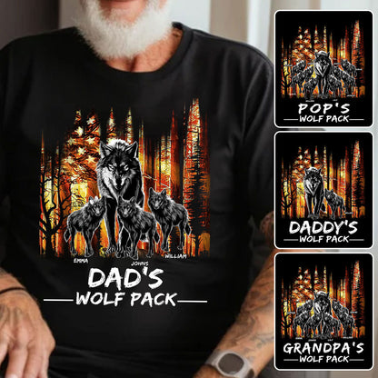 Dad's Wolf Pack - Personalized Father T-shirt And Hoodie