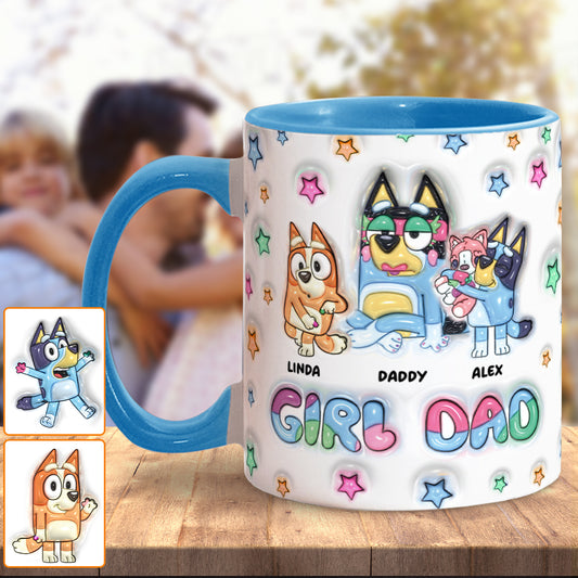 Girl Dad - Personalized Father Accent Mug