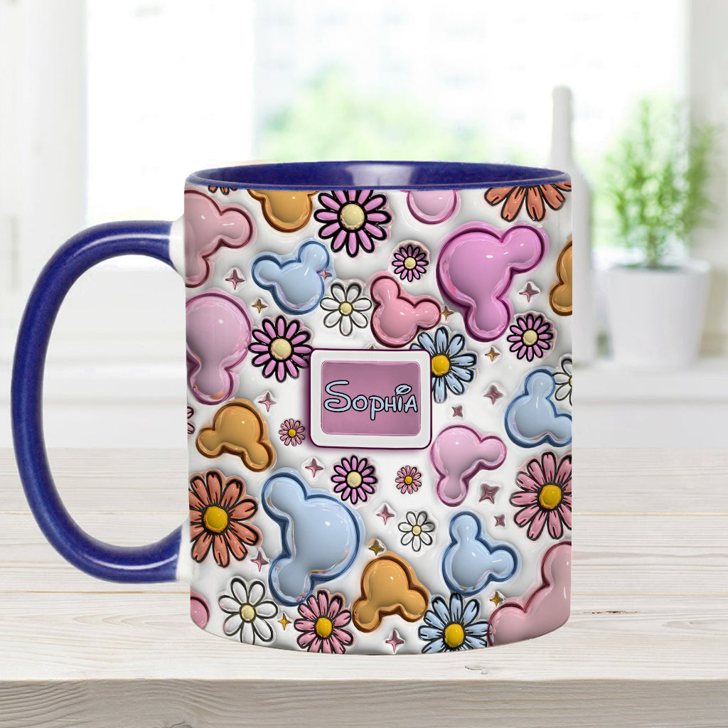 Foral Sping Disney - Personalized Mouse Accent Mug