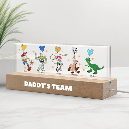 Daddy's Team - Personalized Father Custom LED Night Light