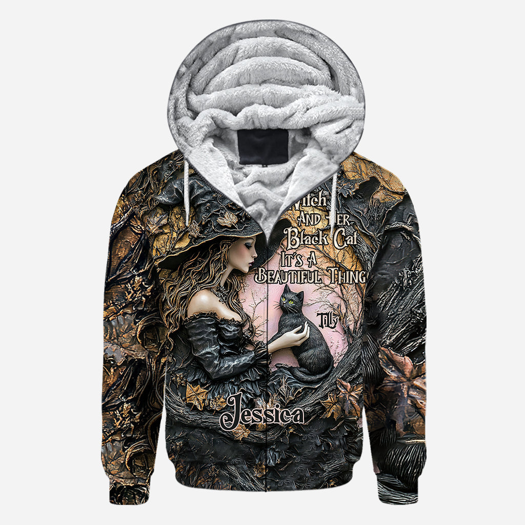 A Witch And Her Black Cat It's A Beautiful Thing - Personalized Witch All Over Shirt