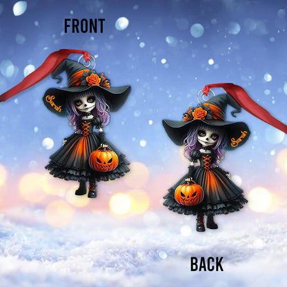 Little Witch - Personalized Witch Custom Shaped Ornament