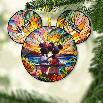 Romantic Mouse Couple - Personalized Mouse Ornament