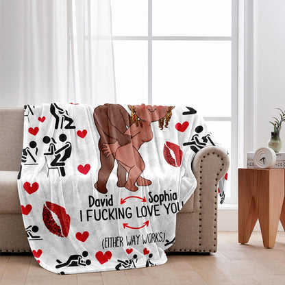 I Love You - Personalized Couple Blanket