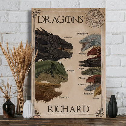 All The Dragons - Personalized Thrones Game Canvas And Poster
