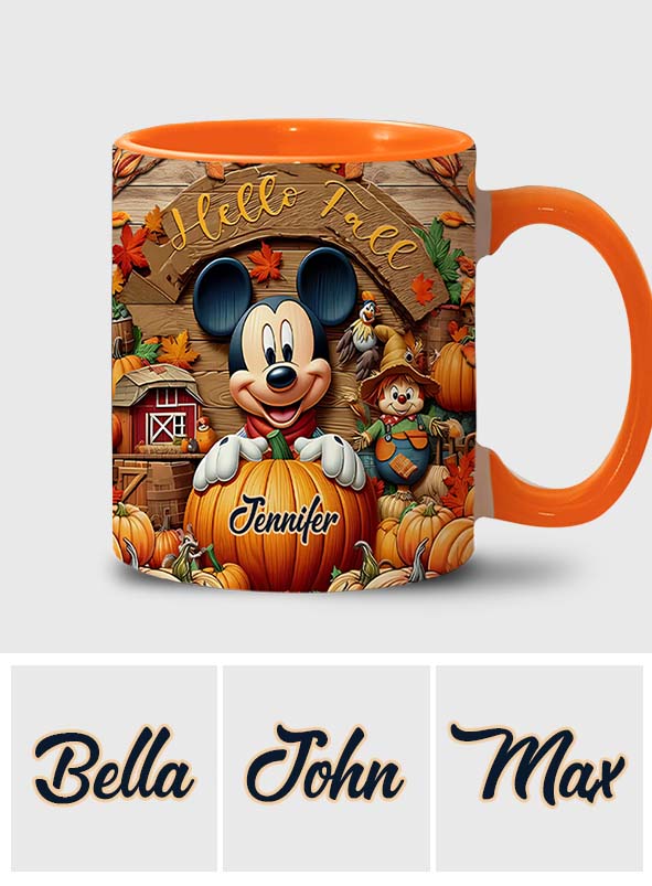 Hello Fall - Personalized Mouse Accent Mug
