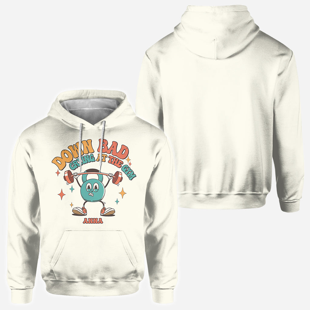 Down Bad Crying At The Gym - Personalized Fitness All Over Shirt