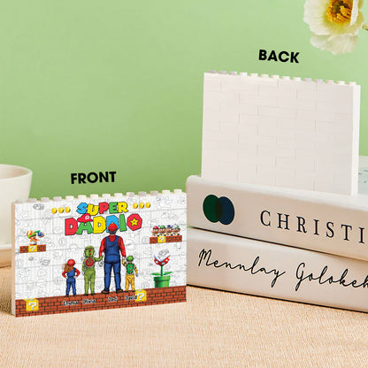 Best Dad Ever - Personalized Super Plumber One-sided Horizontal Rectangle Building Brick Blocks