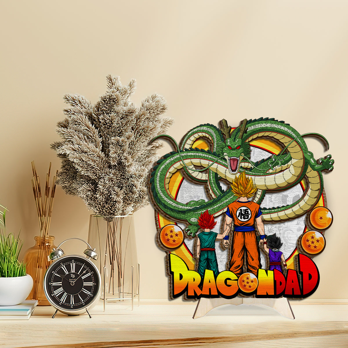 Dragon Dad - Personalized Father 2 Layered Wood Sign / Wood Plaque