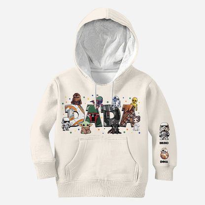 Dada Best Dad In The Galaxy Any Title - Personalized The Force All Over Shirt