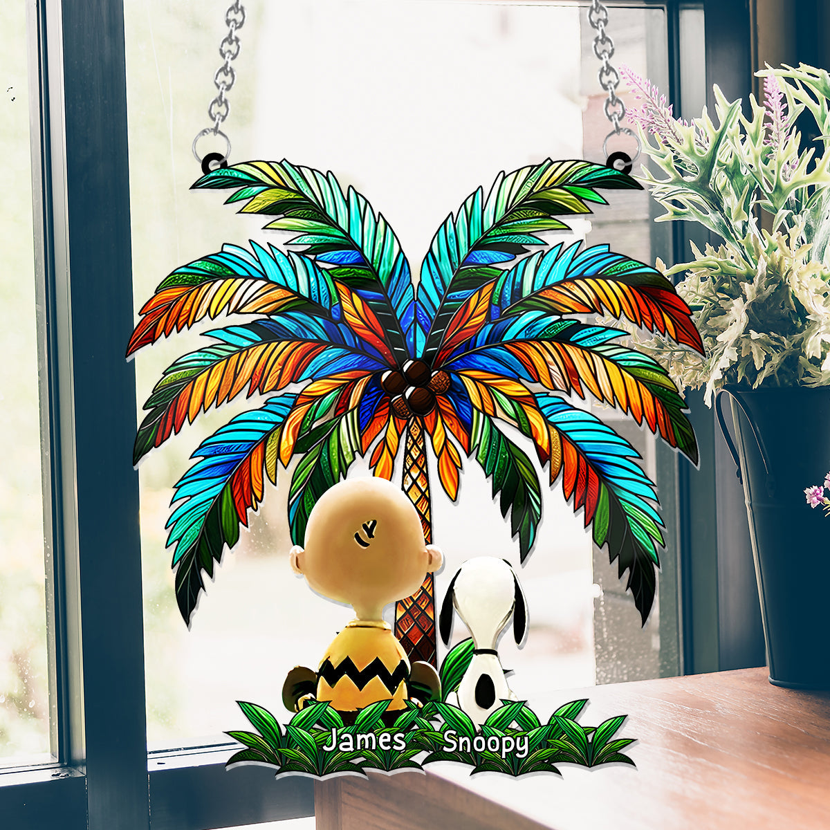 Someone To Be There Under The Palm Tree Friend Friendship - Personalized Window Hanging Suncatcher Ornament