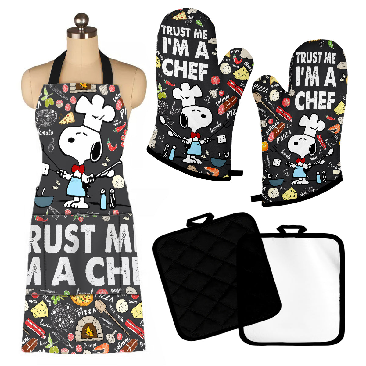 Trust Me Cute Dogs Apron, Oven Mitts & Pot Holder
