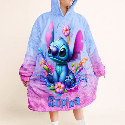 Blue Ohana - Personalized Ohana Blanket Hoodie