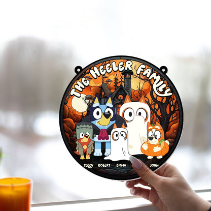 Happy Halloween - Personalized Window Hanging Suncatcher Ornament