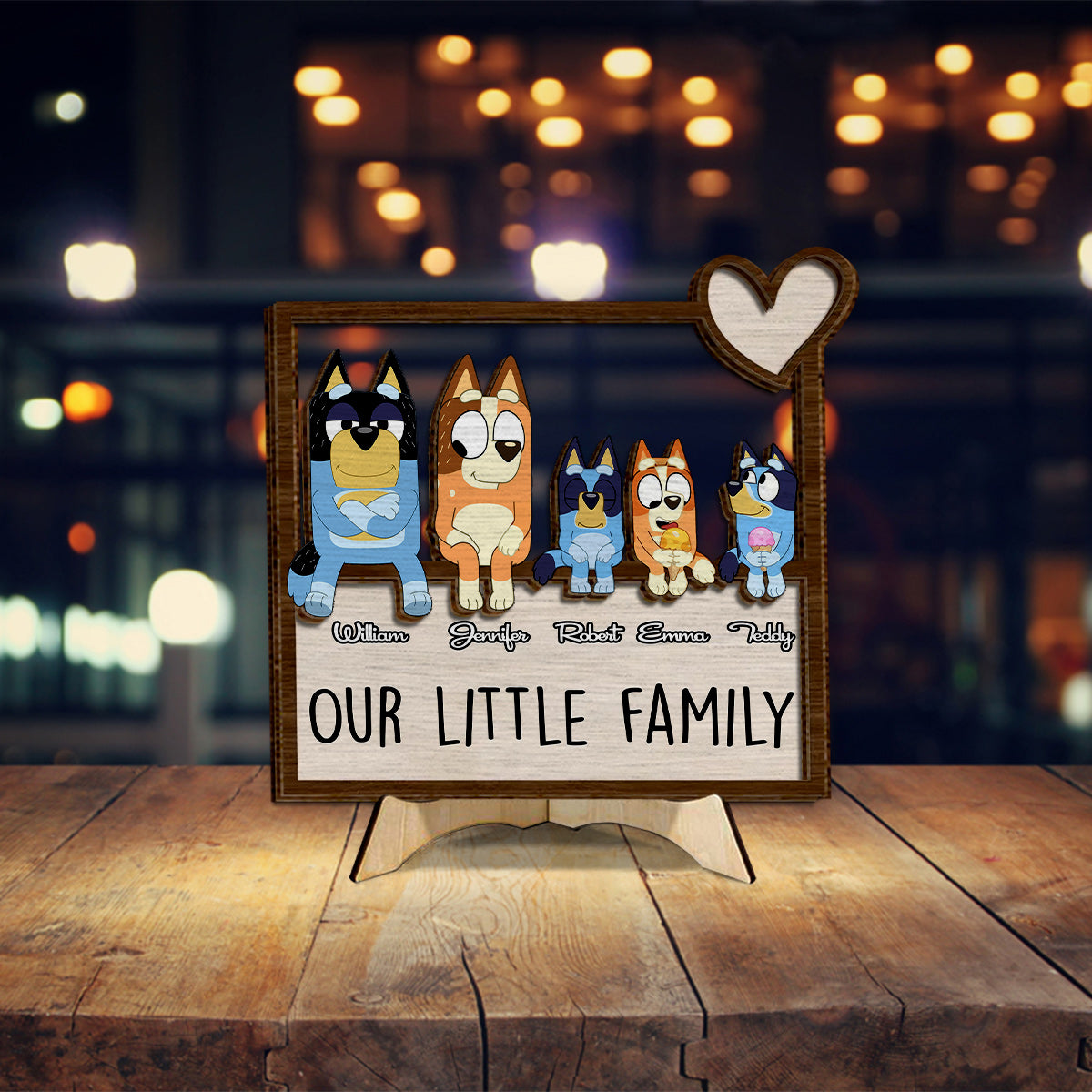 Family Forever - Personalized 2 Layered Wood Sign / Wood Plaque