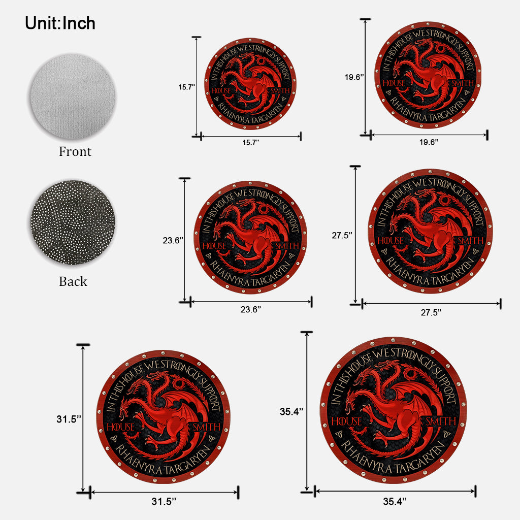 Team Black - Personalized Thrones Game Shaped Doormat