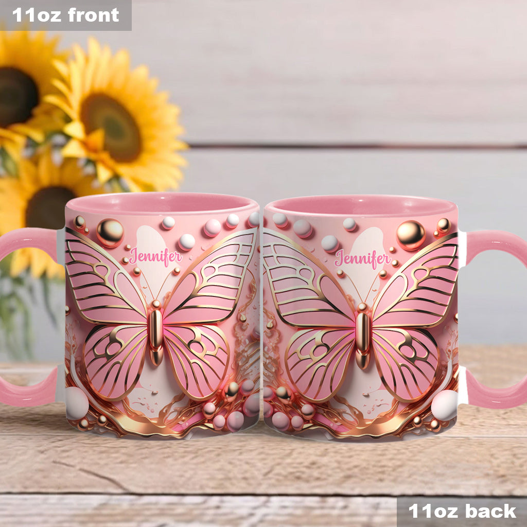 Love Butterfly - Personalized Butterfly Accent Mug