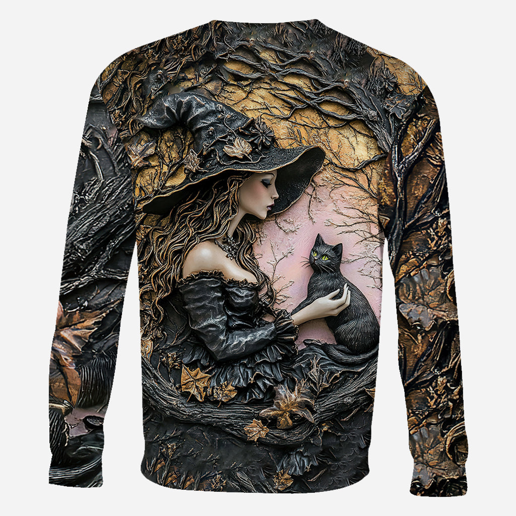 A Witch And Her Black Cat It's A Beautiful Thing - Personalized Witch All Over Shirt