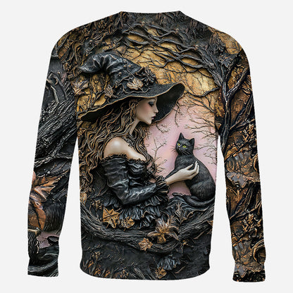 A Witch And Her Black Cat It's A Beautiful Thing - Personalized Witch All Over Shirt