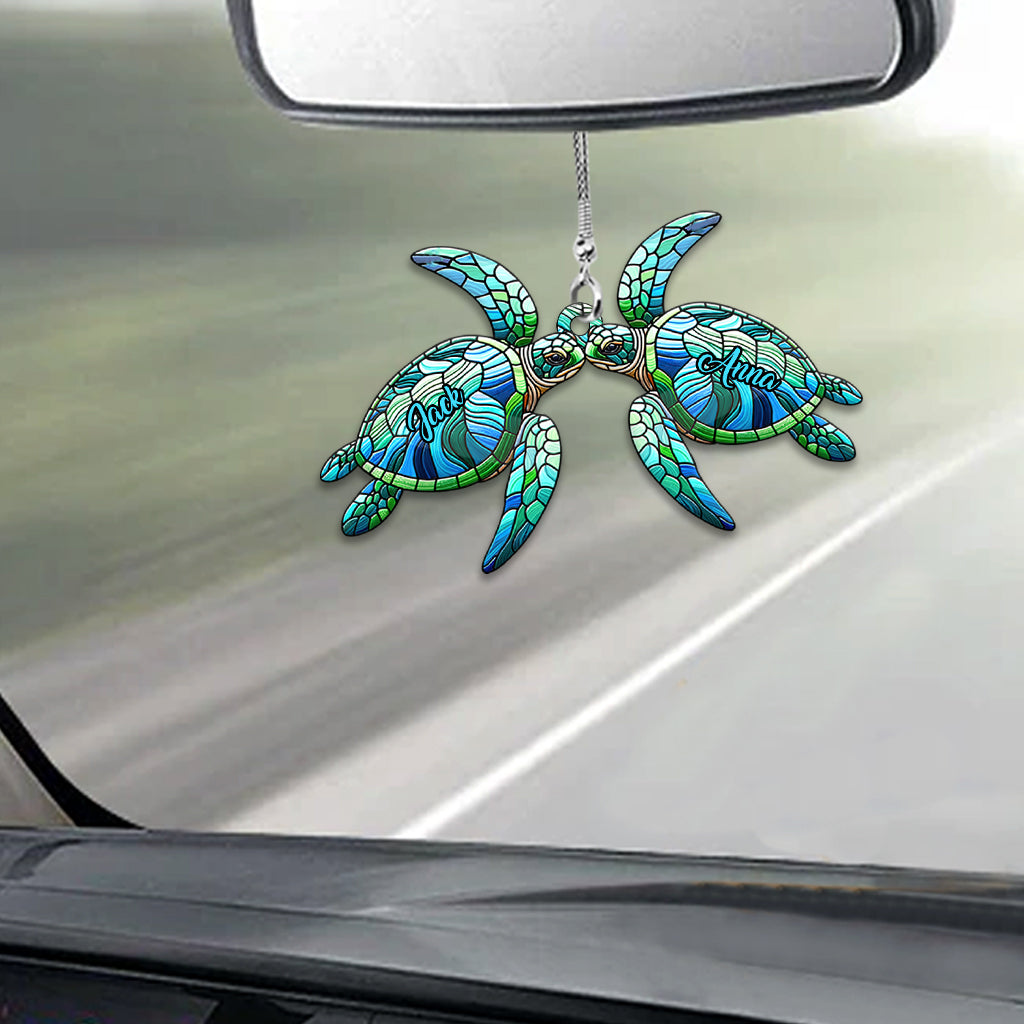 Love Turtles - Personalized Turtle Car Ornament