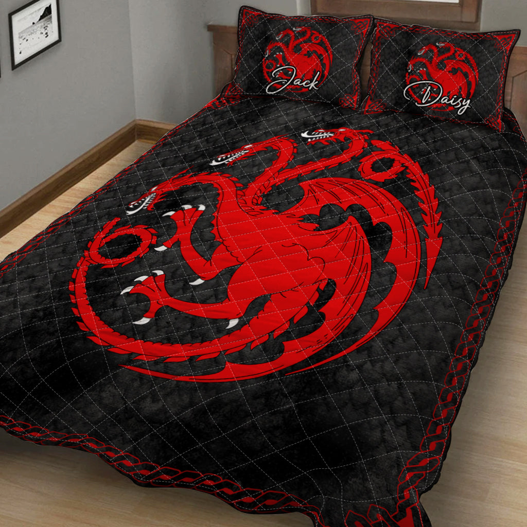 Team Black - Personalized Thrones Game Quilt Set