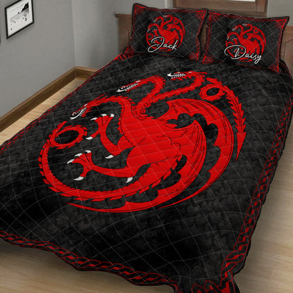 Team Black - Personalized Thrones Game Quilt Set