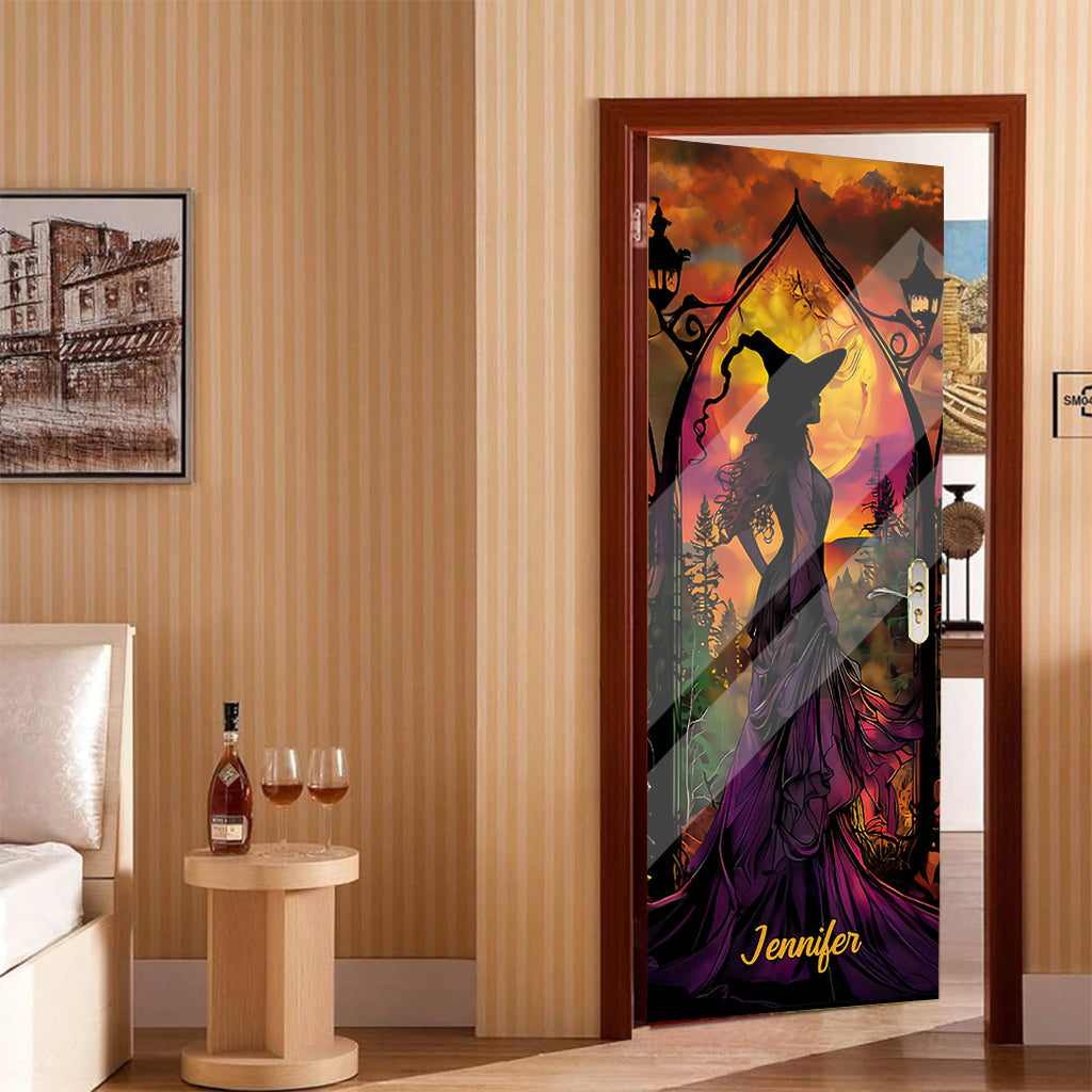 Beautiful Witch - Personalized Witch Door Sticker