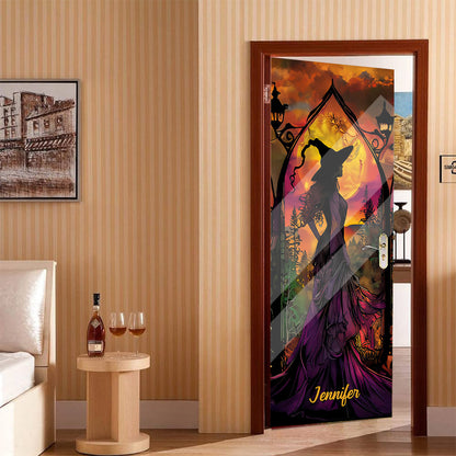 Beautiful Witch - Personalized Witch Door Sticker