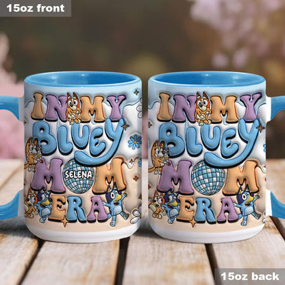 Mom Era Cute Blue Dog - Personalized Mother Accent Mug