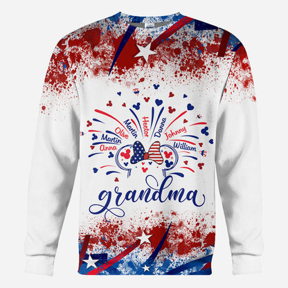 Firework Grandma - Personalized Mouse All Over Shirt