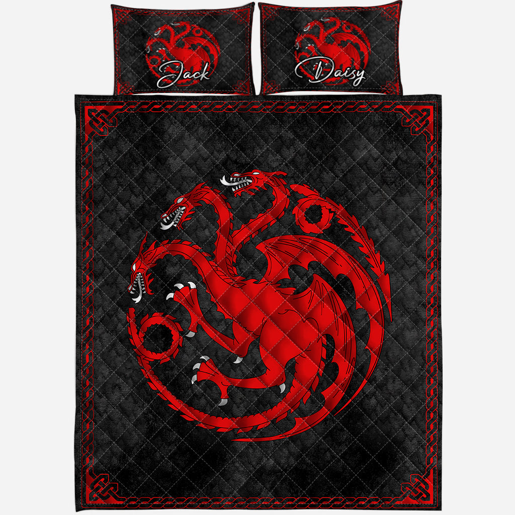 Team Black - Personalized Thrones Game Quilt Set