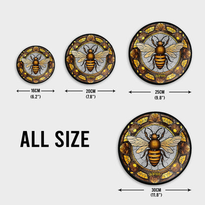 Beautiful Bee - Personalized Bee Stained Glass Suncatcher