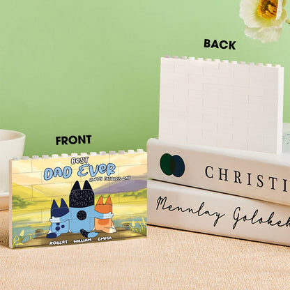 Best Dad Ever - Personalized Father One-sided Horizontal Rectangle Building Brick Blocks