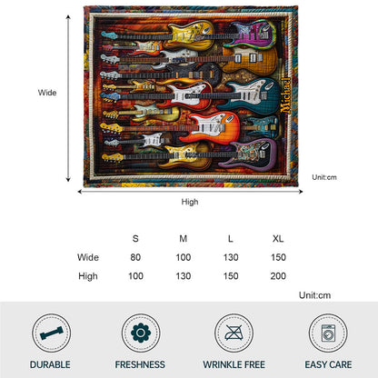 Beautiful Guitars - Personalized Guitar Blanket