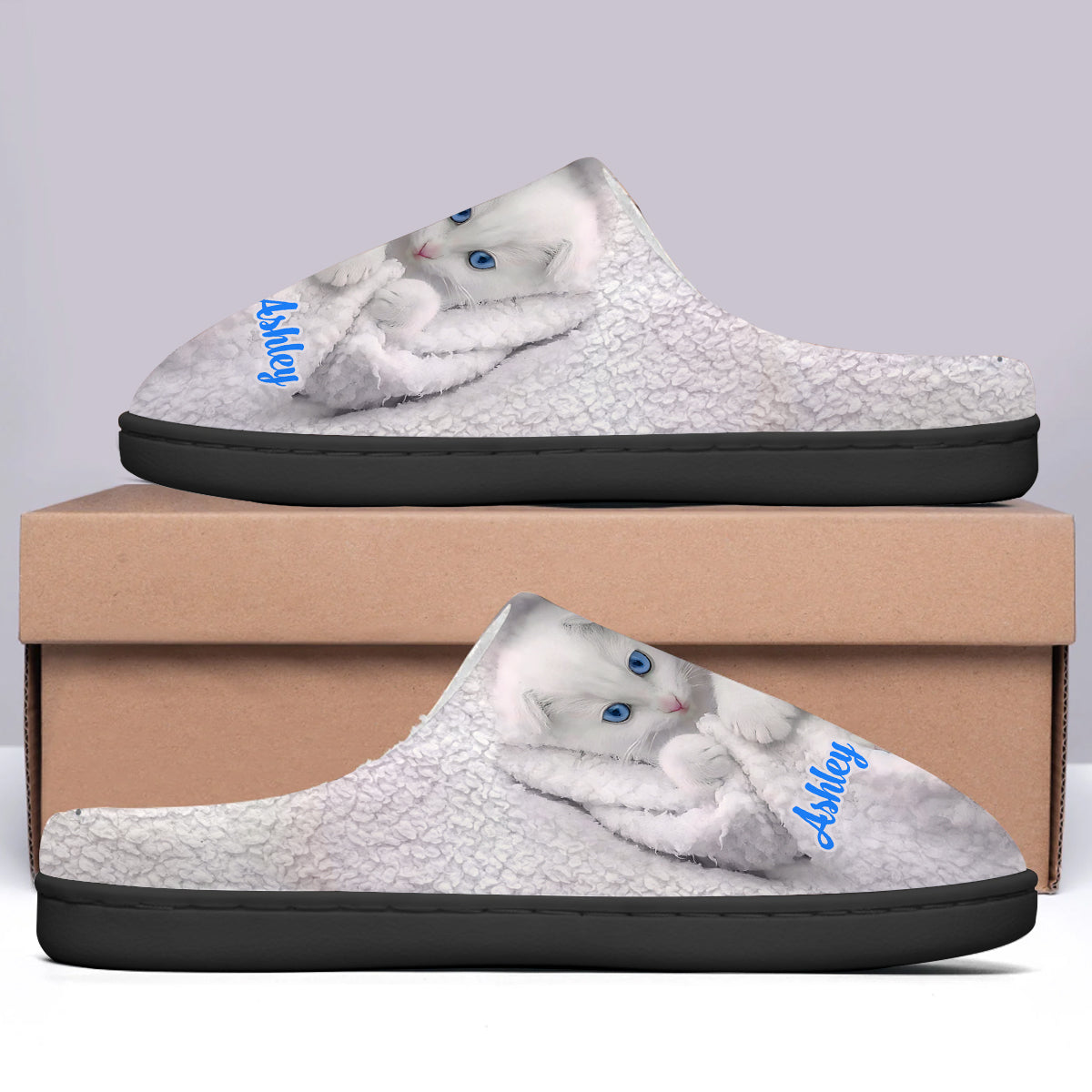 Happy Kitty - Personalized Cat Slippers