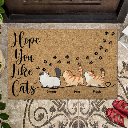 Hope You Like Cats - Personalized Cat Doormat