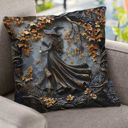 Beautiful Witch - Personalized Witch Throw Pillow