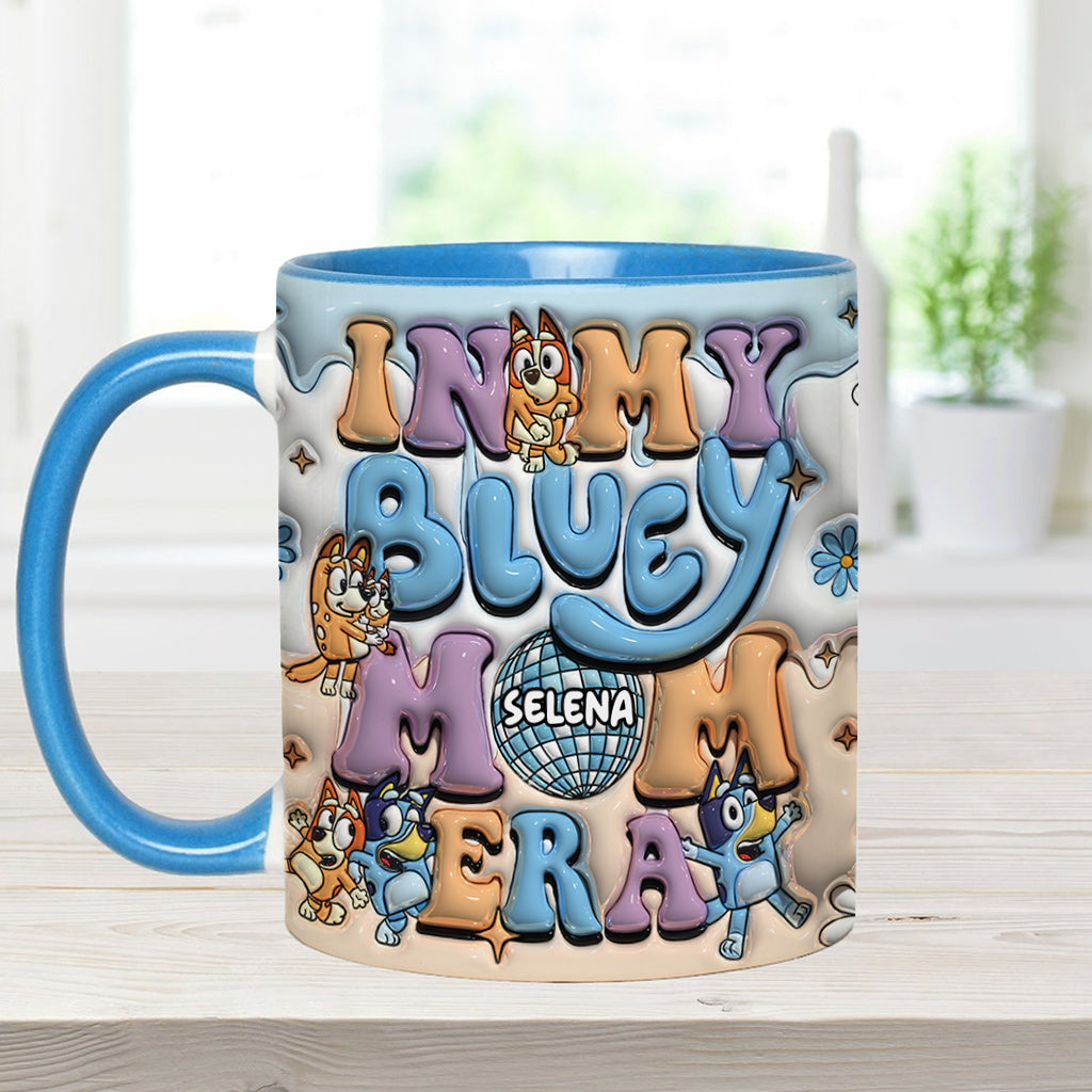 Mom Era Cute Blue Dog - Personalized Mother Accent Mug