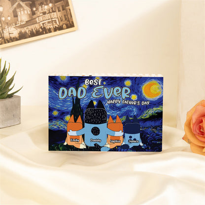 Best Dad Ever - Personalized Father One-sided Horizontal Rectangle Building Brick Blocks