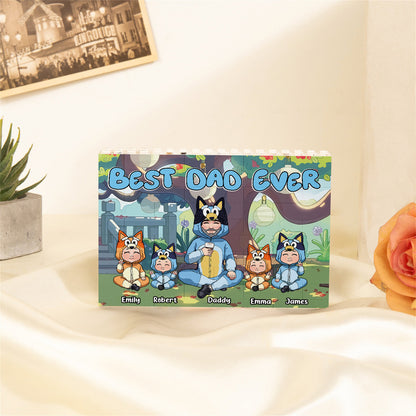 Best Dad Ever - Personalized Father One-sided Horizontal Rectangle Building Brick Blocks