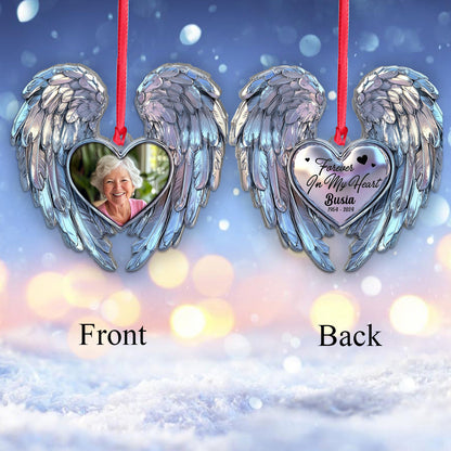 Forever In My Heart - Personalized Memorial Shaped Aluminium Ornament (Print On Both Side)
