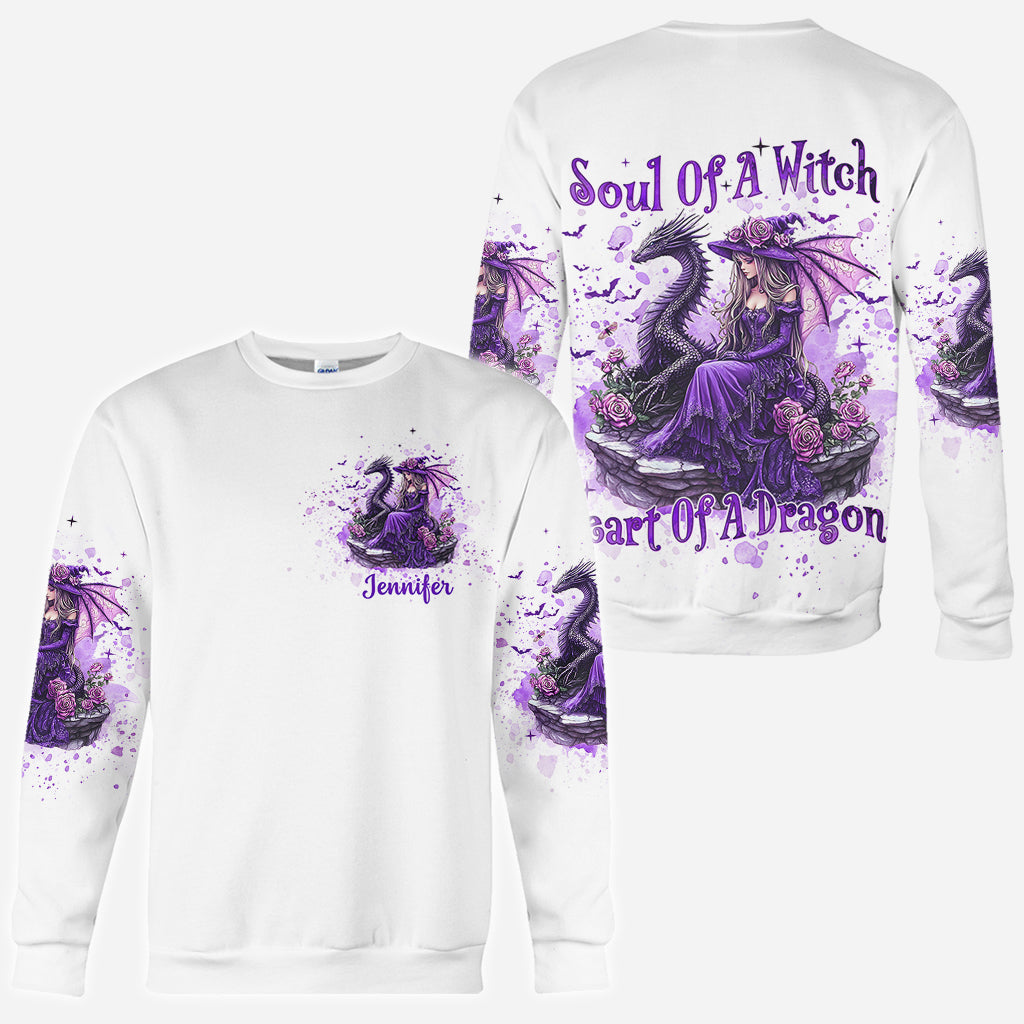 Soul Of A Witch Heart Of A Dragon - Personalized Witch All Over Shirt