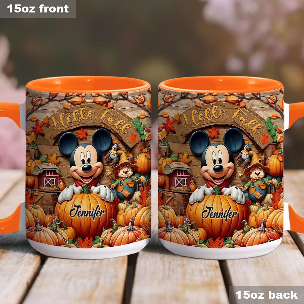 Hello Fall - Personalized Mouse Accent Mug