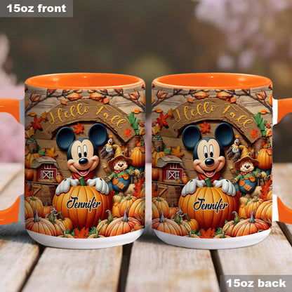 Hello Fall - Personalized Mouse Accent Mug
