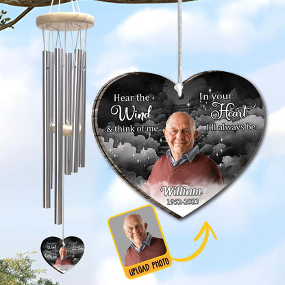 Hear The Wind And Think Of Me - Personalized Memorial Wind Chime