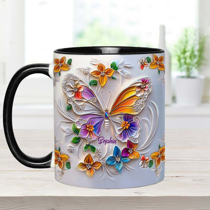 Stunning Butterfly - Personalized Butterfly Accent Mug