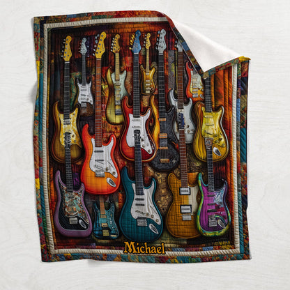 Beautiful Guitars - Personalized Guitar Blanket