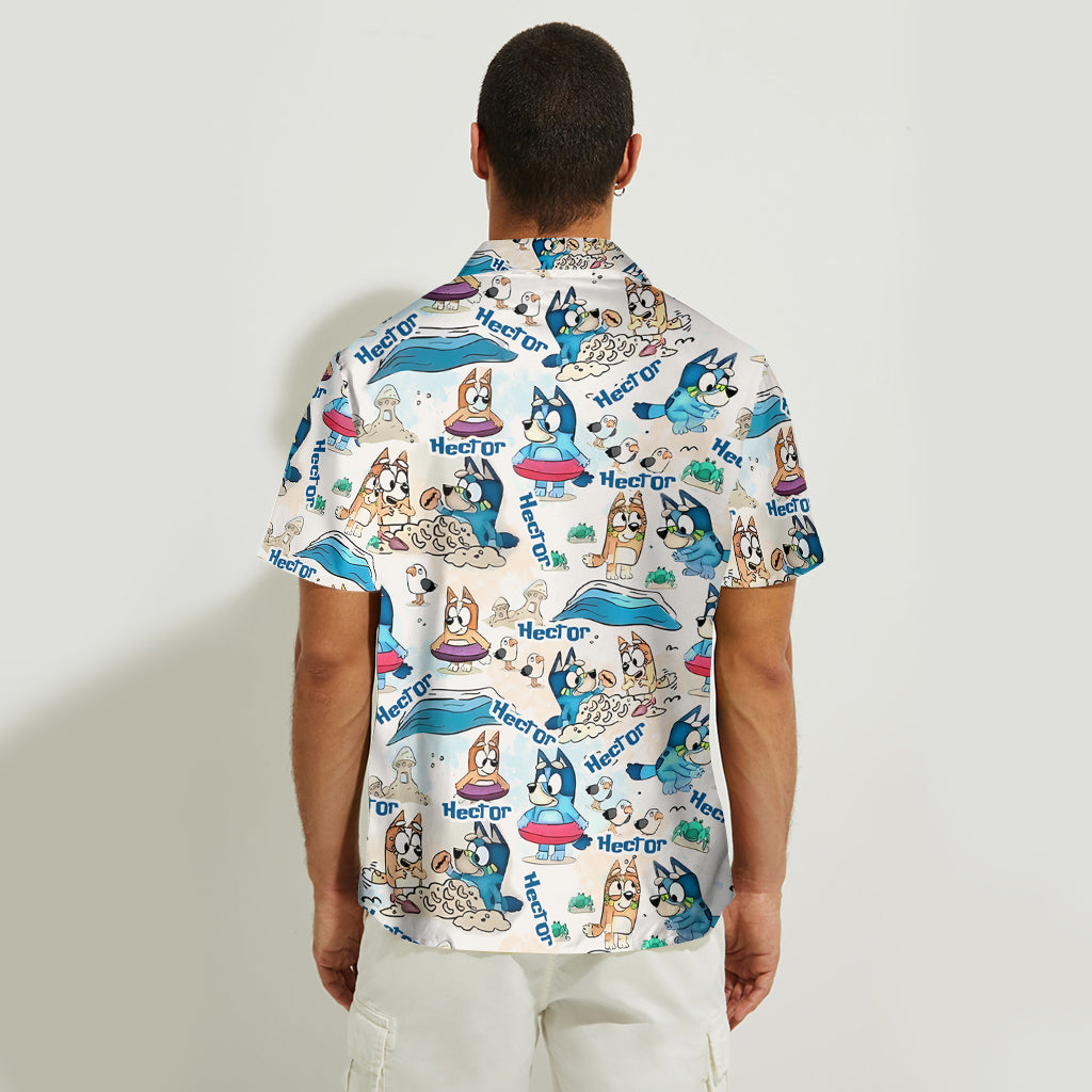 Cool Blue Dog - Personalized Sea Lover Hawaiian Shirt